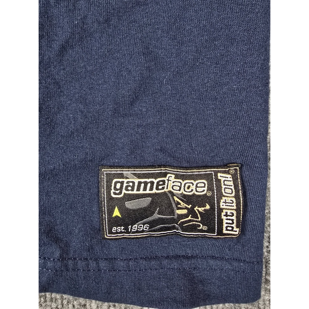 Y2K GameFace T Shirt Adult Small Navy Blue Graphic Print Short Sleeve Put It On - Picture 3 of 8